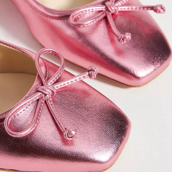 ⭐Host Pick⭐Metallic Pink Square-Toe Ballet Flats - NWOT - Picture 2 of 3